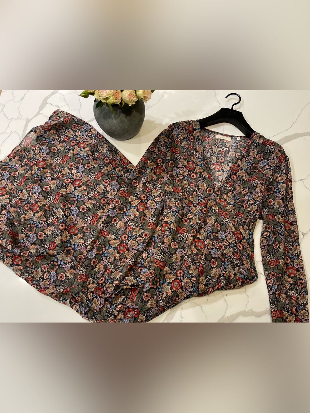 DOEN Charleston Floral Long Sleeve Cotton Maxi Dress Wildberry Thicket Size L - Picture 4 of 16